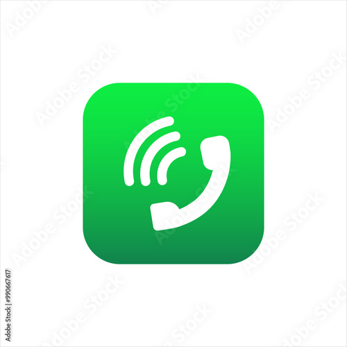 Call application for mobile phone. Cell icon in modern style. Communication app for phone.