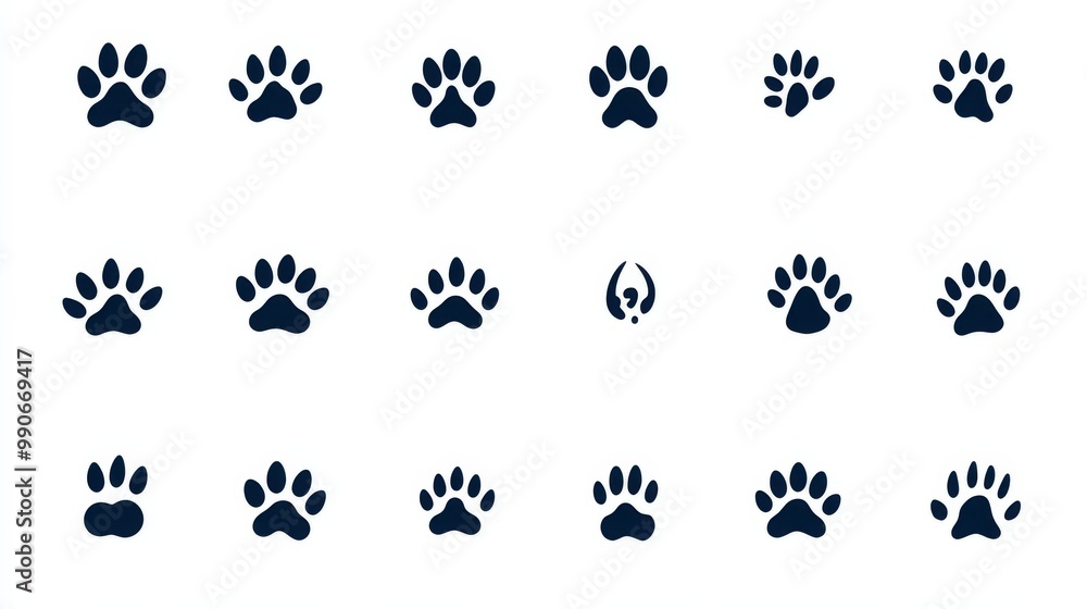 Explore a versatile collection of paw icons designed for digital platforms, perfect for enhancing mobile apps and websites with eye-catching paw print symbols. Explore a versatile collection of paw icons designed for digital platforms, perfect for enhancing mobile apps and websites with eye-catching paw print symbols.