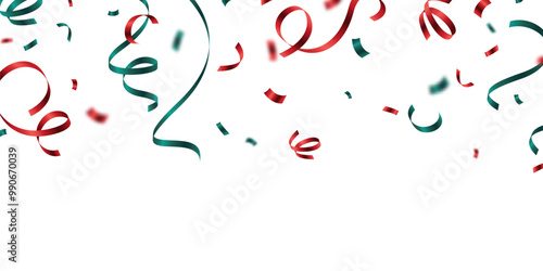 confetti background red and green for festival decoration vector illustration