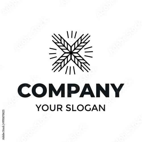 Cereal wheat ethnical pattern element logo company
