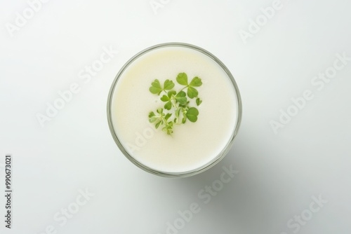 Elegant Clover Club Cocktail on White Background photo