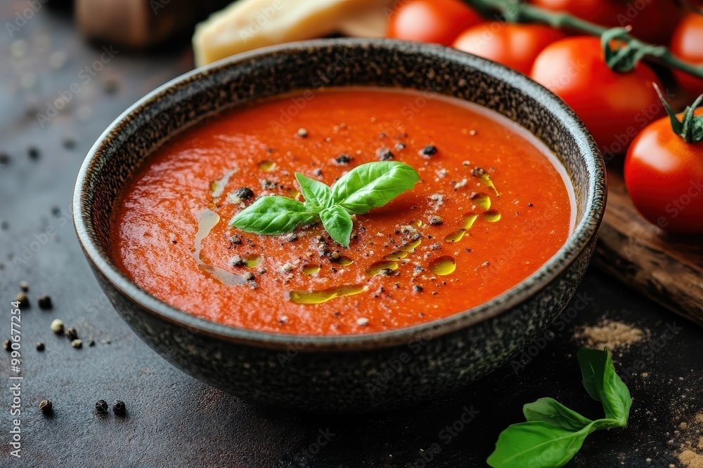heat tomato soup in bowl heat tomato soup in bowl