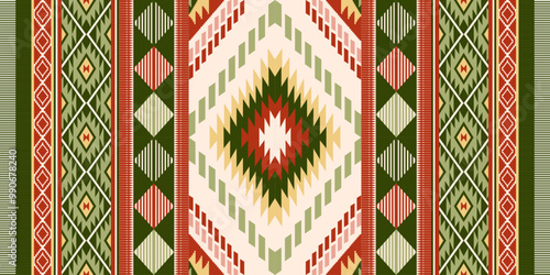 Ethnic geometric pattern, seamless pattern of the Navajo tribe. Native American ethnic. Seamless vector pattern ethnic, seamless Mexican rug, woven carpet. Folk embroidery, Bohemian, Aztec style.