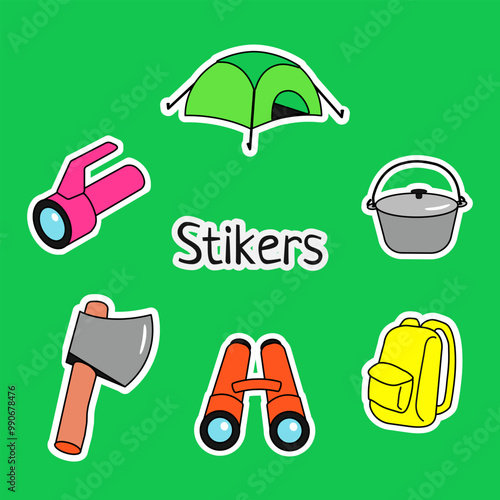 Set of Camping Stickers