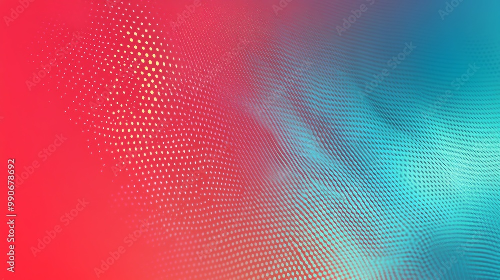 Abstract background with a gradient of red, blue and teal dots. Abstract background with a gradient of red, blue and teal dots.