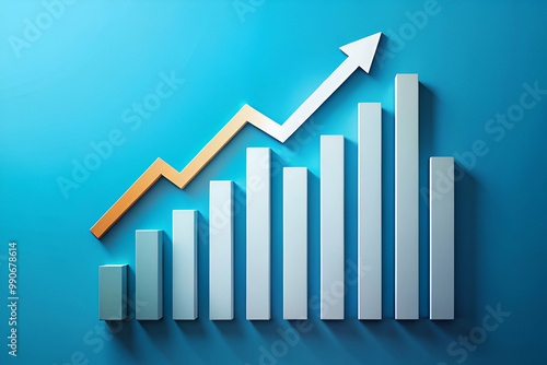 Free Download A graph with a line pointing upwards and a series of bars. The bars are numbered and the line is orange. The graph appears to be showing a trend or growth over time - GFXLoad