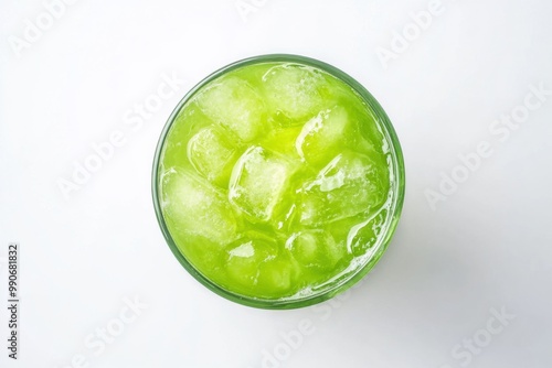 Vibrant Midori Sour Drink Isolated on White