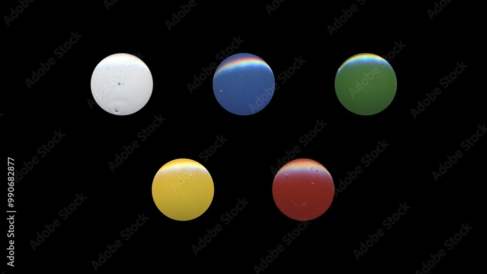 a set of colorful clear circles, empty stationery tacks, front view, isolated metal push rounded pins on black background a set of colorful clear circles, empty stationery tacks, front view, isolated metal push rounded pins on black background