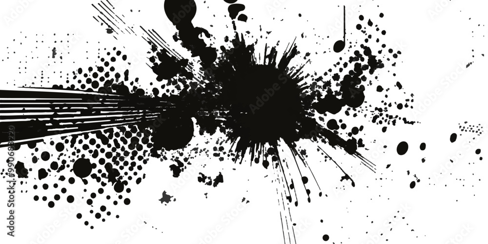 Black ink brush stroke vector border frame on a white background Black ink brush stroke vector border frame on a white background