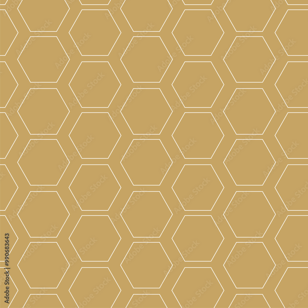 Abstract geometric pattern with crosses, stripes, lines. Seamless vector background. White and gold ornament. Modern reticulated graphic design.