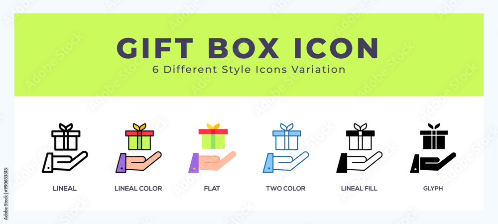 Fototapeta premium Gift box symbol icon vector. symbol illustration
