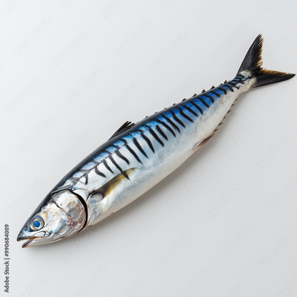 Mackerel. Fish on a white background.
Mackerel. Fish on a white background.
