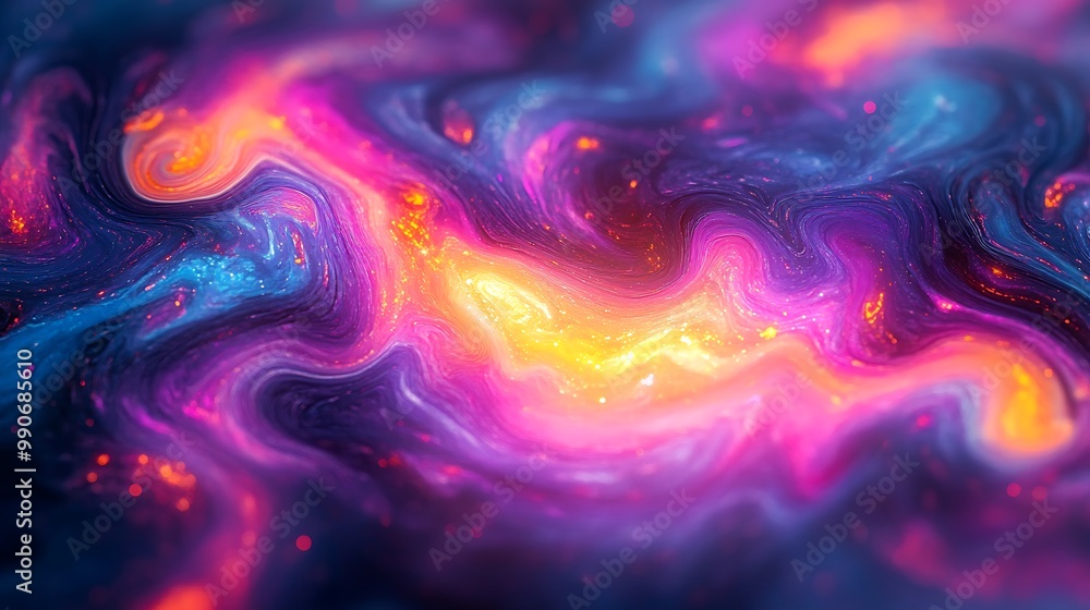 Abstract Background with Swirling Colors and Glittering Lights Abstract Background with Swirling Colors and Glittering Lights