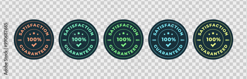 100 percent guarantee label collection. Vector badge for promotion your free product or service