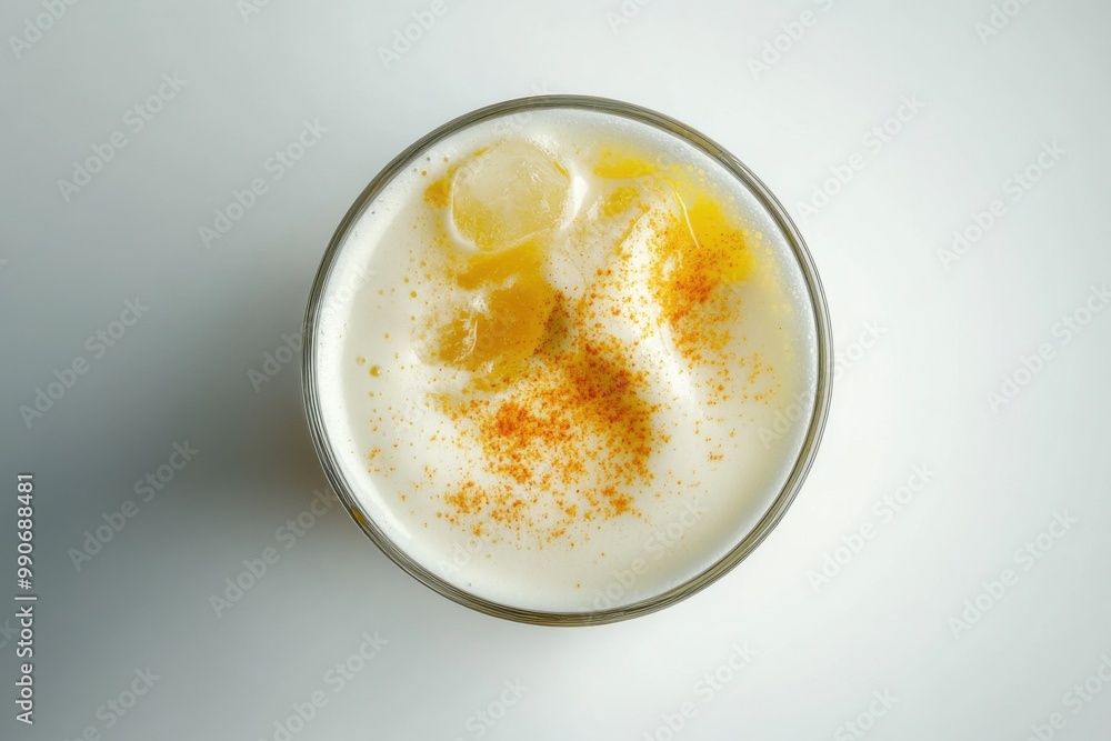 Tangy Whiskey Sour Drink Isolated on White Tangy Whiskey Sour Drink Isolated on White
