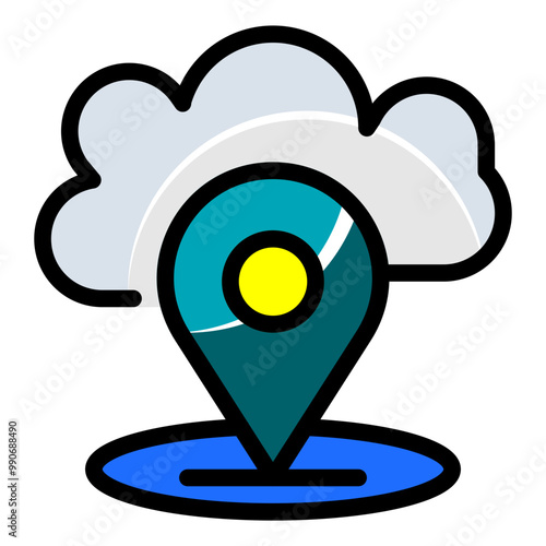  location, cloud, icon, technology, cloudy