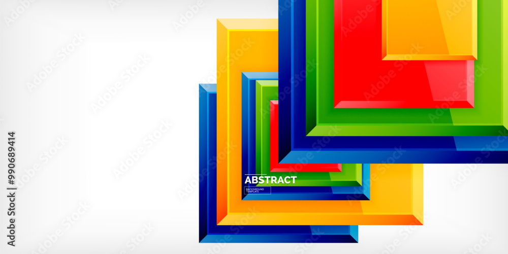 Fototapeta premium Colorful squares with reflections abstract background design. Vector Illustration For Wallpaper, Banner, Background, Card, Book Illustration, landing page