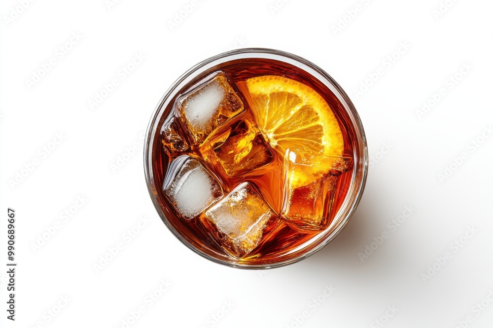 Timeless Old Fashioned Drink Isolated on White Timeless Old Fashioned Drink Isolated on White