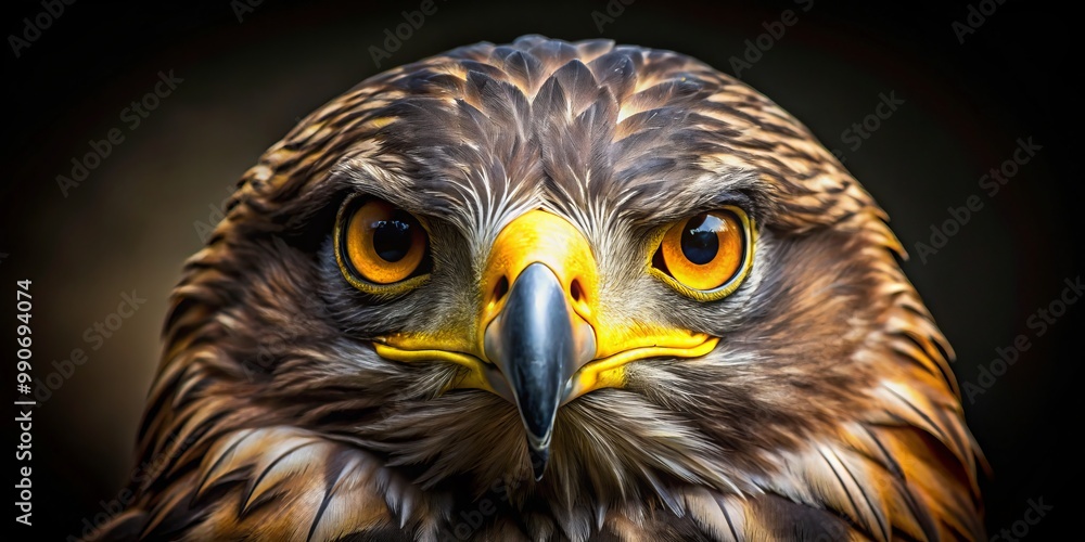 Ethereal majesty and primal power course through the blazing, golden gaze of an avian predator, ancient spirit echoing Ethereal majesty and primal power course through the blazing, golden gaze of an avian predator, ancient spirit echoing