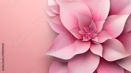 A single pink flower with layered petals, a textured background, and a delicate, sparkly center.