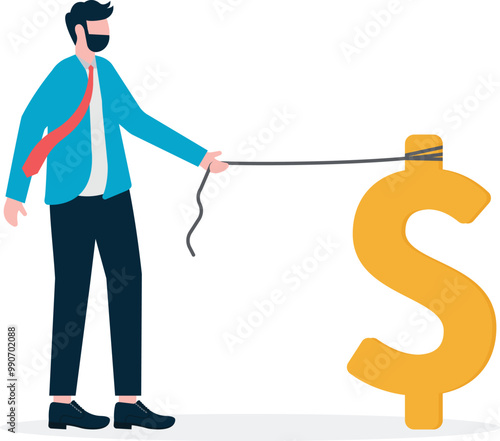 Businessman taking a dollar walk

