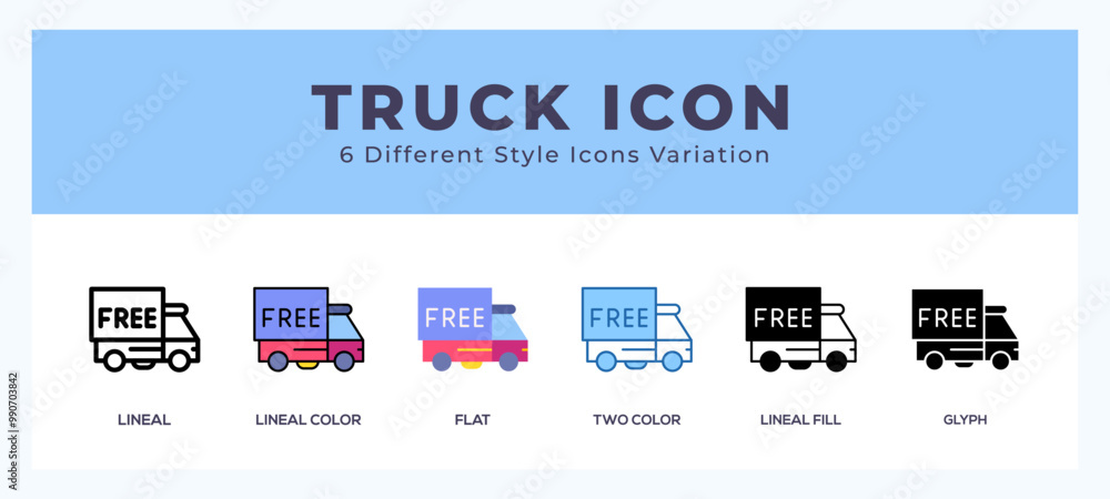 Truck icon symbol. isolated. vector illustration with different styles Truck icon symbol. isolated. vector illustration with different styles