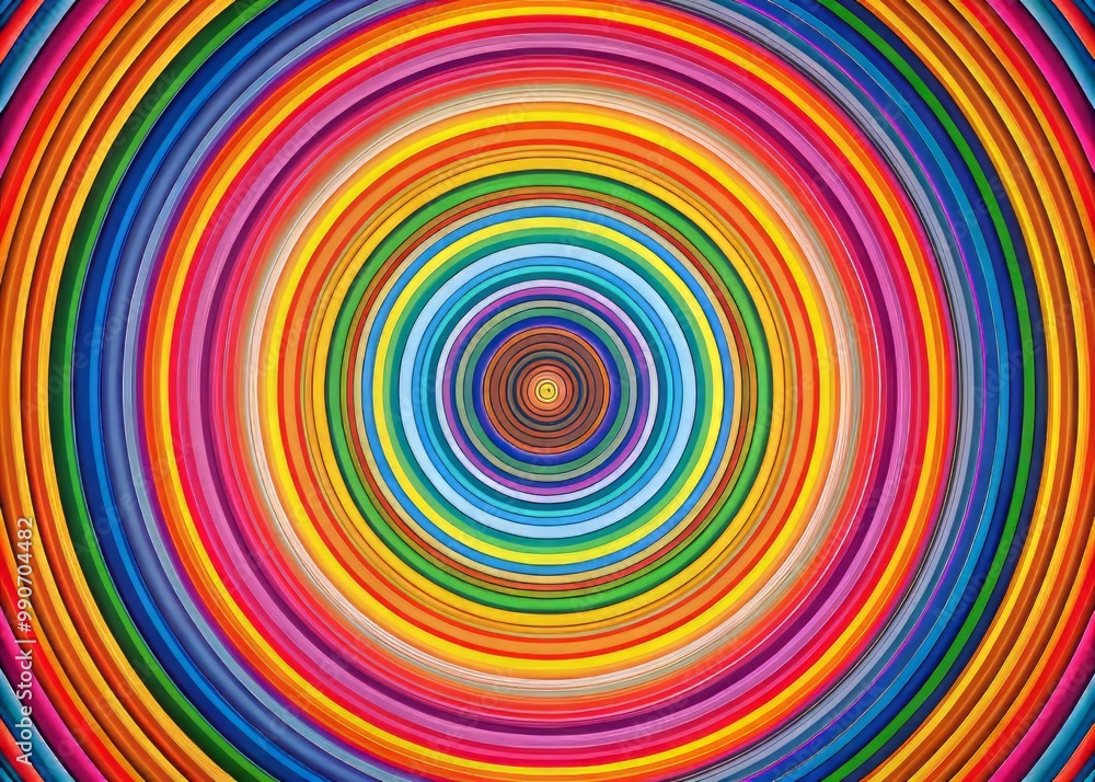 Multicolored rings radiate from a fixed point, conjuring a hypnotic atmosphere that draws the viewer in with its Multicolored rings radiate from a fixed point, conjuring a hypnotic atmosphere that draws the viewer in with its