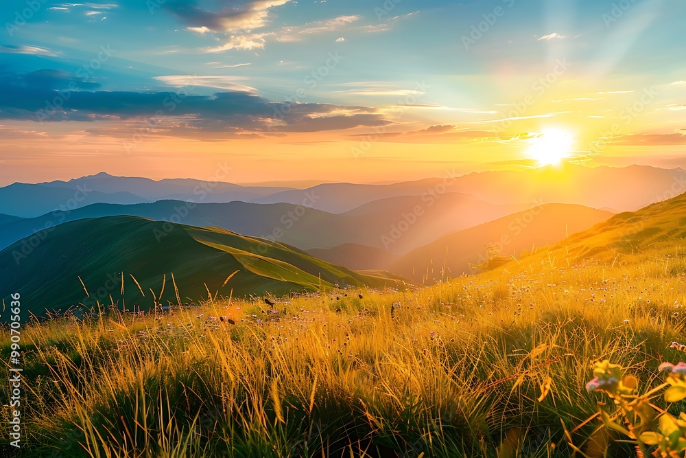 Beautiful sunrise in the mountains Beautiful sunrise in the mountains