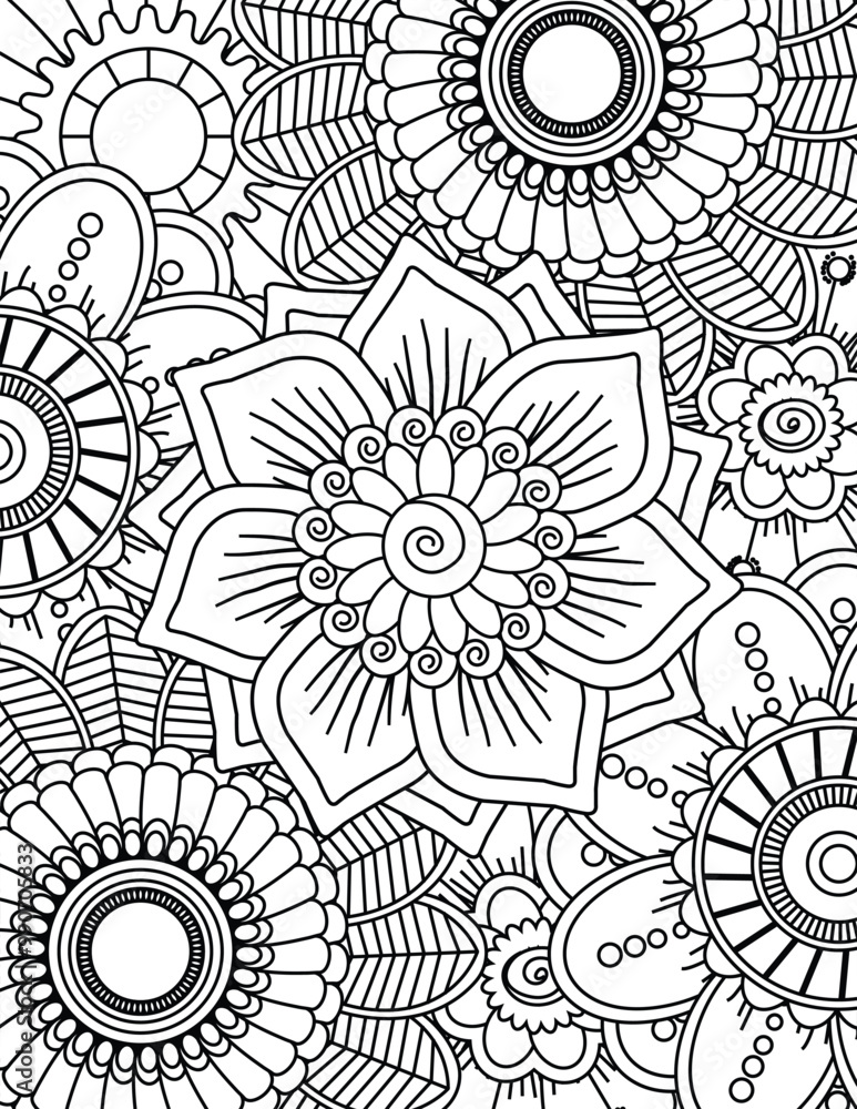 Fototapeta premium Adult Coloring Book pages 