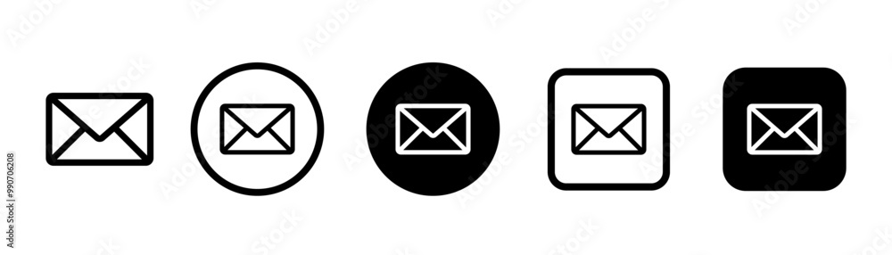Email icon set. Post mail vector symbol. Envelope icon. E-mail icon. Mail icon vector for web