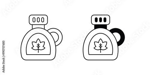 maple syrup set icon with white background vector stock illustration
