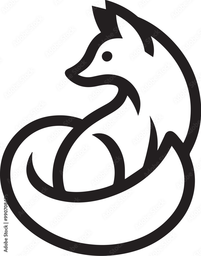Fox silhouette vector art illustration design. Fox silhouette vector art illustration design.