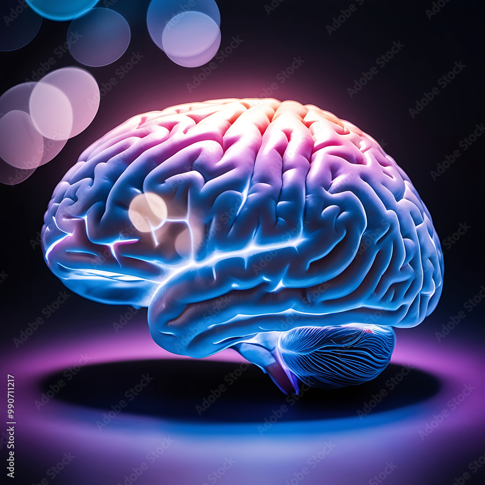 A human brain, with an eye-catching, dreamlike, and high quality A human brain, with an eye-catching, dreamlike, and high quality