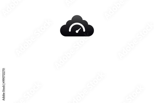 Internet connection quality check icon, speed test cloud icon
