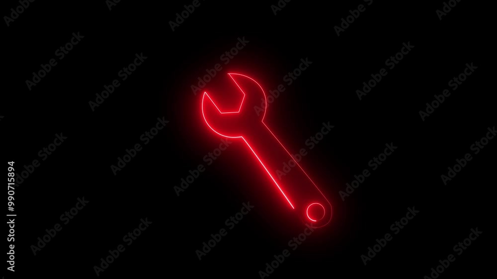Glowing neon line setting icon with spinning gears icon animated. Abstract Neon line Crossed icon animation, glowing neon setting on black background. Glowing neon line setting icon with spinning gears icon animated. Abstract Neon line Crossed icon animation, glowing neon setting on black background.