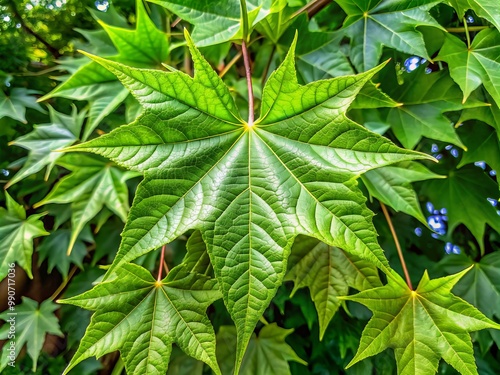 Wallpaper Mural The sycamore tree's star-shaped leaves feature jagged edges and long, thin stems, showcasing their elegant simplicity Torontodigital.ca