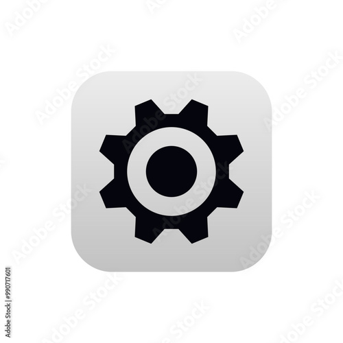 Setting application for mobile phone. Options icon in modern style. Cogwheel app for phone.