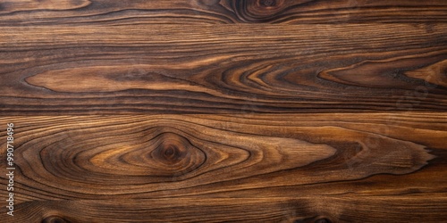 This dark brown walnut wood surface boasts visible grain lines and natural imperfections making each piece a unique photo