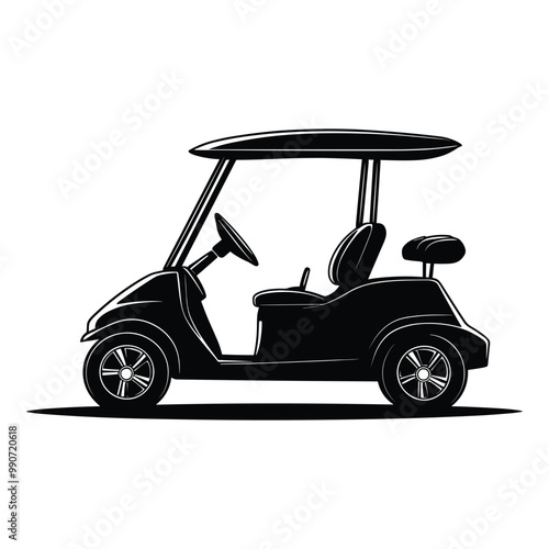 Golf car silhouette vector