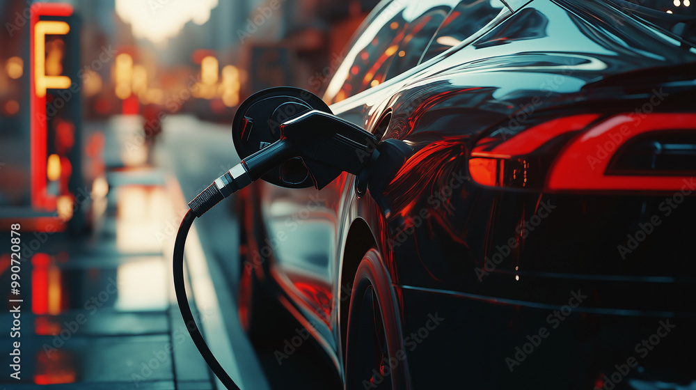 Realistic photography of refueling a car closeup Realistic photography of refueling a car closeup