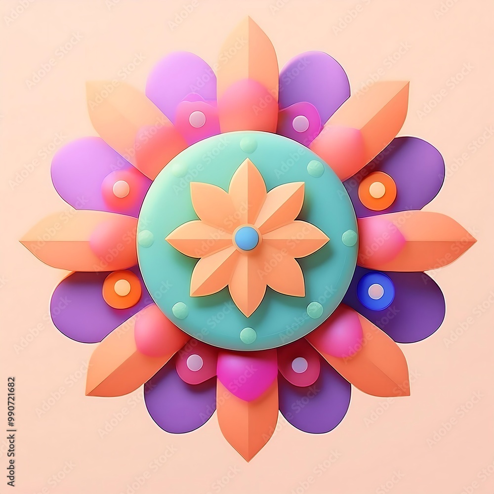 Fototapeta premium Circular pattern in the form of a mandala. round mandala ornament pattern, intricate designs and symmetrical shapes. Mehndi and Henna tattoo styles, perfect for coloring books or spiritual artwork
