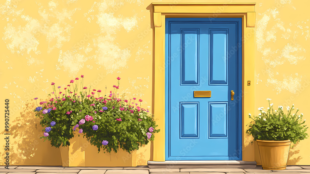 Fototapeta premium door and flowers