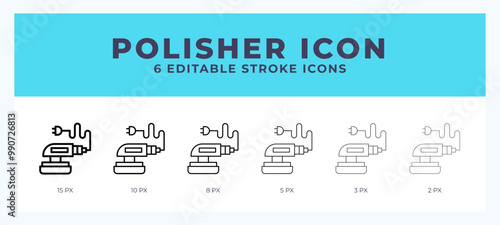 Polisher line icon with different stroke. Vector illustration.