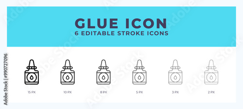Glue icon. Editable stroke line icon vector illustration.