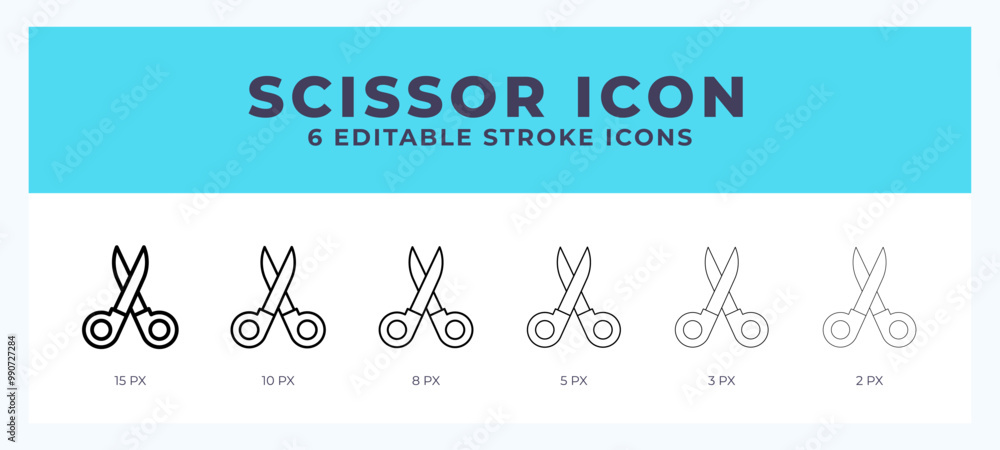 Scissors lineal icon symbol vector. Black outline for web. App. Presentation and more. Scissors lineal icon symbol vector. Black outline for web. App. Presentation and more.