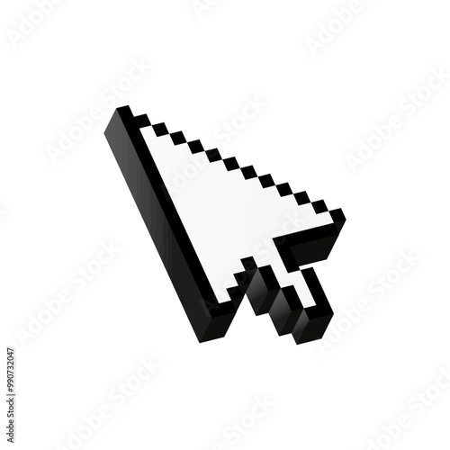 White cursor for computer. Minimalistic arrow icon for desktop.