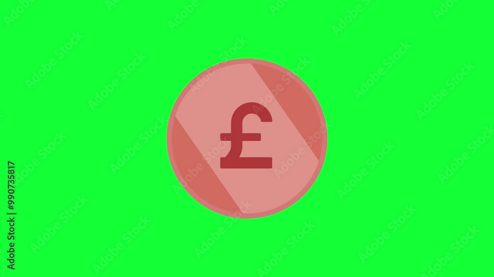 3D Animation of a copper coin on a green screen 3D Animation of a copper coin on a green screen
