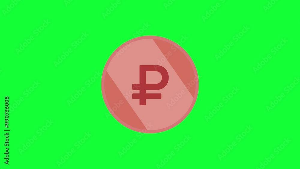 3D Animation of a copper coin on a green screen 3D Animation of a copper coin on a green screen