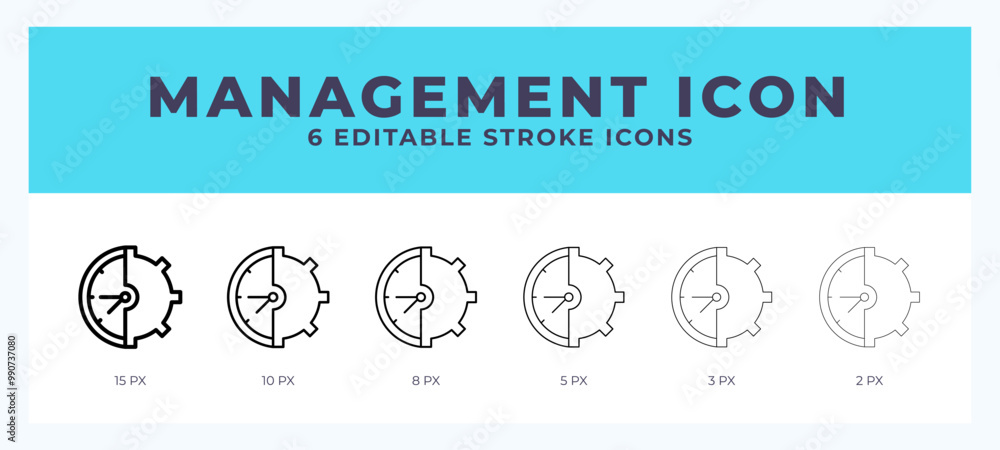 Management icon symbol. Logo illustration thin line. Bold line vector icons. Editable stroke Management icon symbol. Logo illustration thin line. Bold line vector icons. Editable stroke