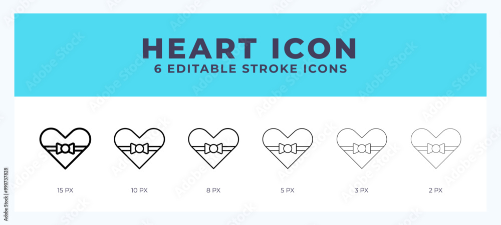 Heart icon in thin line. Bold line. Regular line. Editable stroke. Heart icon in thin line. Bold line. Regular line. Editable stroke.